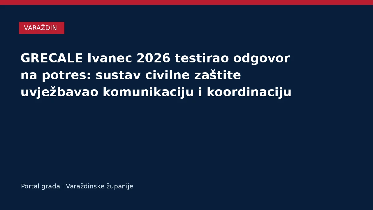 GRECALE Ivanec 2026 testirao odgovor na potres: sustav civilne zaštite uvježbavao komunikaciju i koordinaciju – Varaždinska županija