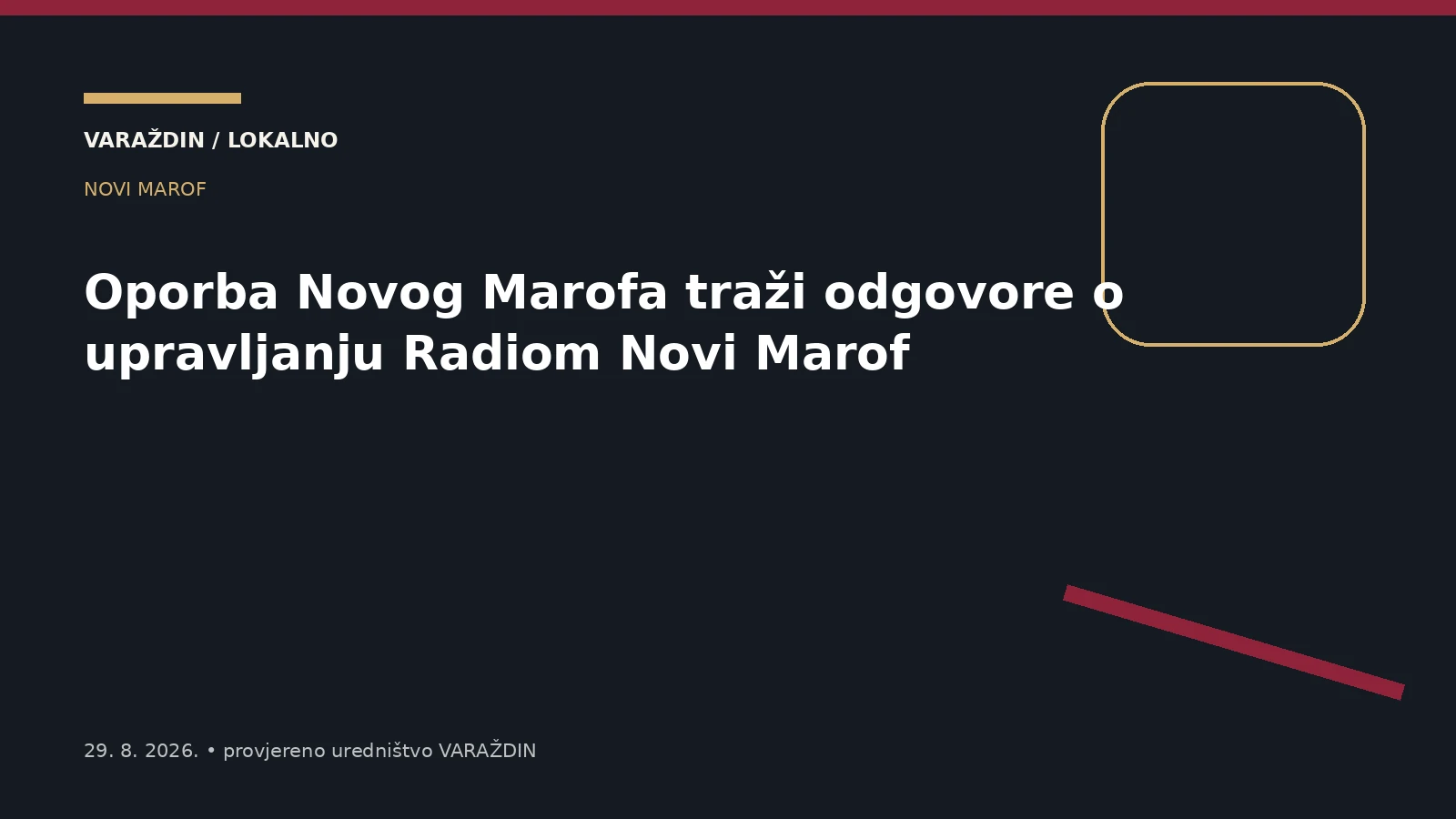 Oporba Novog Marofa traži odgovore o upravljanju Radiom Novi Marof – Varaždinska županija