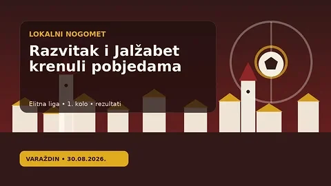 Ilustracija lokalnog nogometnog terena i rezultata prvog kola Elitne lige Varaždinske županije