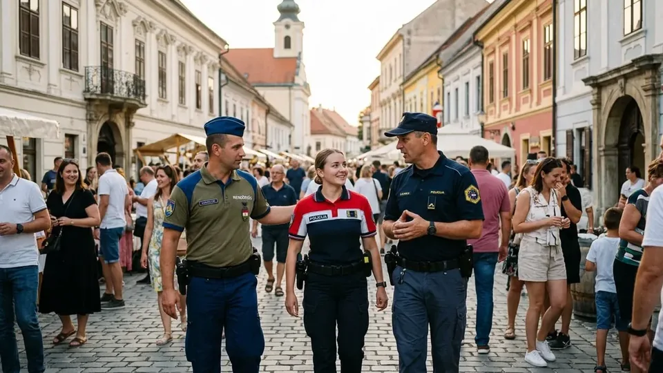 Strani policajci u Varaždinu tijekom završnice Špancirfesta: suradnja Hrvatske, Slovenije i Mađarske – Varaždinska županija