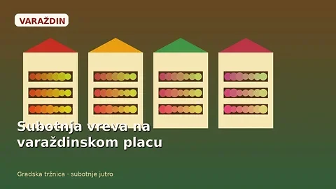 Šareni štandovi sa sezonskim povrćem, voćem i cvijećem na varaždinskoj Gradskoj tržnici