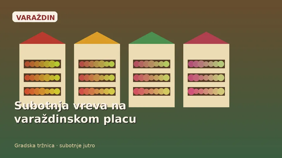 Šareni štandovi sa sezonskim povrćem, voćem i cvijećem na varaždinskoj Gradskoj tržnici